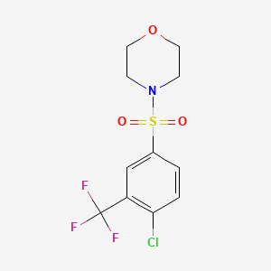 molecular formula C11H11ClF3NO3S B5570981 4-{[4-chloro-3-(trifluoromethyl)phenyl]sulfonyl}morpholine 