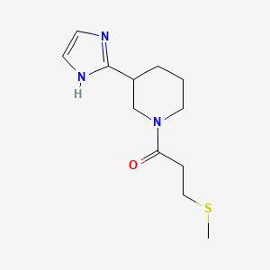 molecular formula C12H19N3OS B5571003 3-(1H-咪唑-2-基)-1-[3-(甲硫基)丙酰]哌啶 