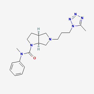 molecular formula C19H27N7O B5571016 (3aS,6aS)-N-methyl-5-[3-(5-methyl-1H-tetrazol-1-yl)propyl]-N-phenylhexahydropyrrolo[3,4-b]pyrrole-1(2H)-carboxamide 
