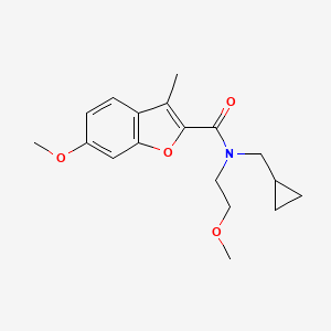 molecular formula C18H23NO4 B5571020 N-(cyclopropylmethyl)-6-methoxy-N-(2-methoxyethyl)-3-methyl-1-benzofuran-2-carboxamide 