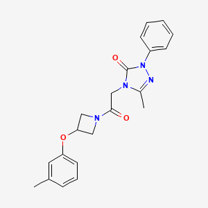 molecular formula C21H22N4O3 B5571023 5-methyl-4-{2-[3-(3-methylphenoxy)-1-azetidinyl]-2-oxoethyl}-2-phenyl-2,4-dihydro-3H-1,2,4-triazol-3-one 