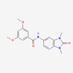 molecular formula C18H19N3O4 B5571035 N-(1,3-二甲基-2-氧代-2,3-二氢-1H-苯并咪唑-5-基)-3,5-二甲氧基苯甲酰胺 