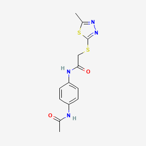 N-[4-(acetylamino)phenyl]-2-[(5-methyl-1,3,4-thiadiazol-2-yl)thio]acetamide