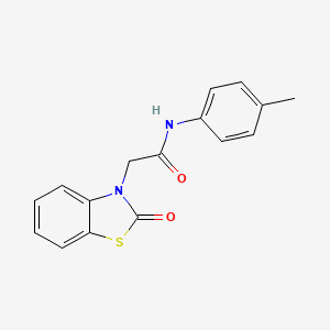 molecular formula C16H14N2O2S B5571067 N-(4-methylphenyl)-2-(2-oxo-1,3-benzothiazol-3(2H)-yl)acetamide 