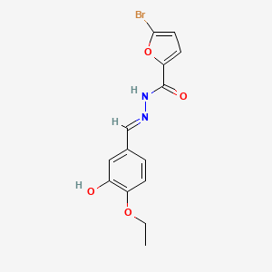 molecular formula C14H13BrN2O4 B5571070 5-溴-N'-(4-乙氧基-3-羟基苯甲亚基)-2-呋喃酰肼 