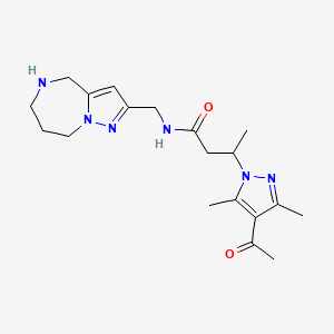 3-(4-acetyl-3,5-dimethyl-1H-pyrazol-1-yl)-N-(5,6,7,8-tetrahydro-4H-pyrazolo[1,5-a][1,4]diazepin-2-ylmethyl)butanamide hydrochloride
