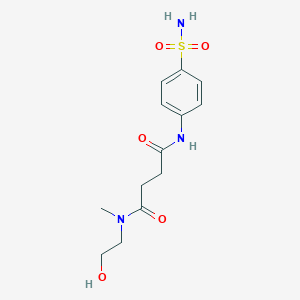 molecular formula C13H19N3O5S B5571099 N'-[4-(aminosulfonyl)phenyl]-N-(2-hydroxyethyl)-N-methylsuccinamide 