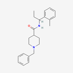 molecular formula C23H30N2O B5571108 1-benzyl-N-[1-(2-methylphenyl)propyl]-4-piperidinecarboxamide 