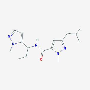 molecular formula C16H25N5O B5571121 3-异丁基-1-甲基-N-[1-(1-甲基-1H-吡唑-5-基)丙基]-1H-吡唑-5-甲酰胺 