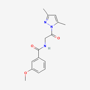 molecular formula C15H17N3O3 B5571168 N-[2-(3,5-二甲基-1H-吡唑-1-基)-2-氧代乙基]-3-甲氧基苯甲酰胺 
