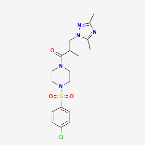 1-[(4-chlorophenyl)sulfonyl]-4-[3-(3,5-dimethyl-1H-1,2,4-triazol-1-yl)-2-methylpropanoyl]piperazine
