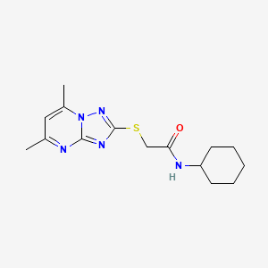molecular formula C15H21N5OS B5571223 N-环己基-2-[(5,7-二甲基[1,2,4]三唑并[1,5-a]嘧啶-2-基)硫代]乙酰胺 
