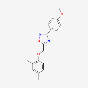 molecular formula C18H18N2O3 B5571226 5-[(2,4-二甲基苯氧基)甲基]-3-(4-甲氧基苯基)-1,2,4-恶二唑 