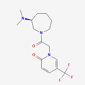 molecular formula C16H22F3N3O2 B5571234 1-{2-[(3S)-3-(二甲氨基)氮杂环-1-基]-2-氧代乙基}-5-(三氟甲基)吡啶-2(1H)-酮 