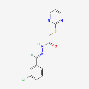 molecular formula C13H11ClN4OS B5571241 N'-(3-氯苄叉亚甲基)-2-(2-嘧啶硫基)乙酰肼 