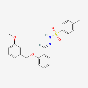 molecular formula C22H22N2O4S B5571262 N'-{2-[(3-methoxybenzyl)oxy]benzylidene}-4-methylbenzenesulfonohydrazide 