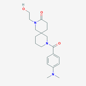 molecular formula C20H29N3O3 B5571265 8-[4-(二甲氨基)苯甲酰]-2-(2-羟乙基)-2,8-二氮杂螺[5.5]十一烷-3-酮 