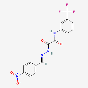 molecular formula C16H11F3N4O4 B5571288 2-[2-(4-硝基亚苄基)肼基]-2-氧代-N-[3-(三氟甲基)苯基]乙酰胺 