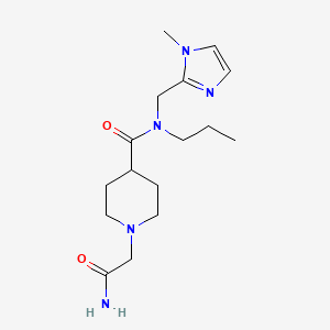 molecular formula C16H27N5O2 B5571297 1-(2-氨基-2-氧代乙基)-N-[(1-甲基-1H-咪唑-2-基)甲基]-N-丙基-4-哌啶甲酰胺 