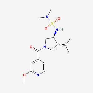 molecular formula C16H26N4O4S B5571316 N'-[(3S*,4R*)-4-isopropyl-1-(2-methoxyisonicotinoyl)pyrrolidin-3-yl]-N,N-dimethylsulfamide 