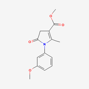 molecular formula C14H15NO4 B5571340 methyl 1-(3-methoxyphenyl)-2-methyl-5-oxo-4,5-dihydro-1H-pyrrole-3-carboxylate 