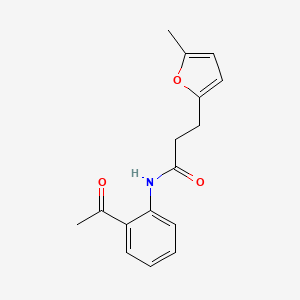 molecular formula C16H17NO3 B5571359 N-(2-acetylphenyl)-3-(5-methyl-2-furyl)propanamide 