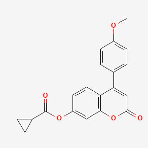 4-(4-methoxyphenyl)-2-oxo-2H-chromen-7-yl cyclopropanecarboxylate