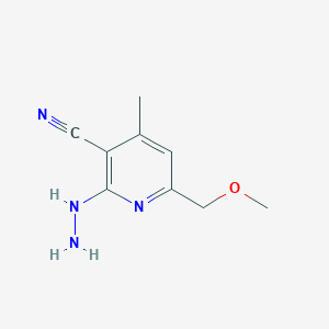 molecular formula C9H12N4O B5571369 2-肼基-6-(甲氧甲基)-4-甲基烟腈 