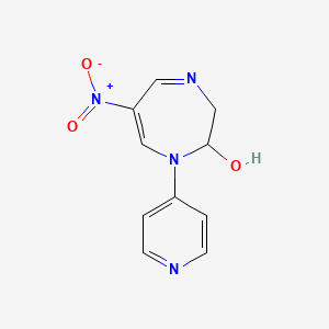 molecular formula C10H10N4O3 B5571378 6-硝基-1-(4-吡啶基)-2,3-二氢-1H-1,4-二氮杂卓-2-醇 