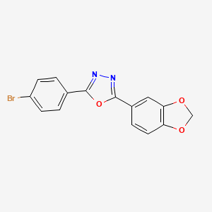 molecular formula C15H9BrN2O3 B5571387 2-(1,3-benzodioxol-5-yl)-5-(4-bromophenyl)-1,3,4-oxadiazole 