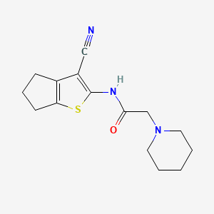 molecular formula C15H19N3OS B5571410 N-(3-氰基-5,6-二氢-4H-环戊[b]噻吩-2-基)-2-(1-哌啶基)乙酰胺 