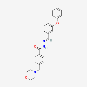 molecular formula C25H25N3O3 B5571423 4-(4-morpholinylmethyl)-N'-(3-phenoxybenzylidene)benzohydrazide 
