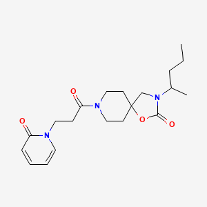molecular formula C20H29N3O4 B5571426 3-(1-甲基丁基)-8-[3-(2-氧代吡啶-1(2H)-基)丙酰]-1-氧杂-3,8-二氮杂螺[4.5]癸烷-2-酮 