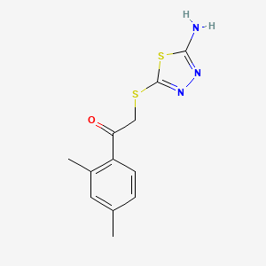 molecular formula C12H13N3OS2 B5571457 2-[(5-氨基-1,3,4-噻二唑-2-基)硫代]-1-(2,4-二甲苯基)乙酮 