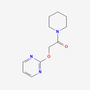 molecular formula C11H15N3O2 B5571470 2-[2-氧代-2-(1-哌啶基)乙氧基]嘧啶 
