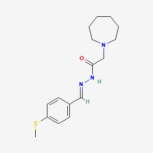 molecular formula C16H23N3OS B5571471 2-(1-氮杂环戊基)-N'-[4-(甲硫基)苄叉]-乙酰肼 