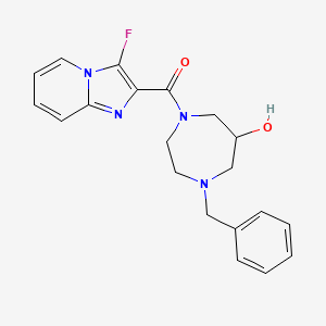 molecular formula C20H21FN4O2 B5571473 1-benzyl-4-[(3-fluoroimidazo[1,2-a]pyridin-2-yl)carbonyl]-1,4-diazepan-6-ol 