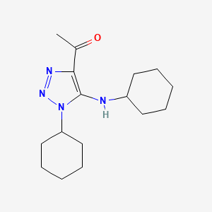 molecular formula C16H26N4O B5571484 1-[1-cyclohexyl-5-(cyclohexylamino)-1H-1,2,3-triazol-4-yl]ethanone 