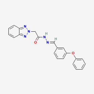 molecular formula C21H17N5O2 B5571487 2-(2H-1,2,3-benzotriazol-2-yl)-N'-(3-phenoxybenzylidene)acetohydrazide 
