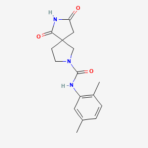 molecular formula C16H19N3O3 B5571491 N-(2,5-dimethylphenyl)-6,8-dioxo-2,7-diazaspiro[4.4]nonane-2-carboxamide 