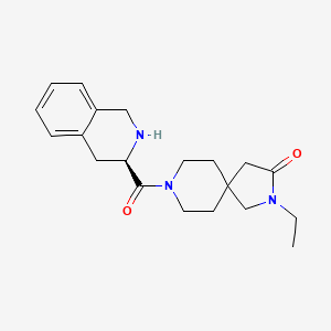 molecular formula C20H27N3O2 B5571508 2-ethyl-8-[(3R)-1,2,3,4-tetrahydro-3-isoquinolinylcarbonyl]-2,8-diazaspiro[4.5]decan-3-one hydrochloride 