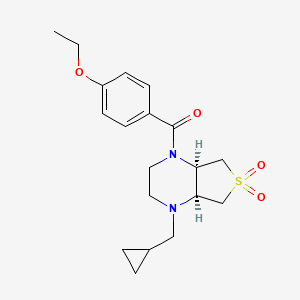 molecular formula C19H26N2O4S B5571509 (4aR*,7aS*)-1-(cyclopropylmethyl)-4-(4-ethoxybenzoyl)octahydrothieno[3,4-b]pyrazine 6,6-dioxide 