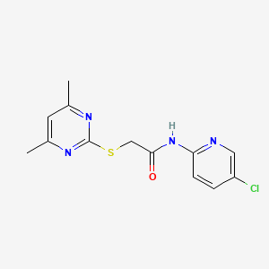 molecular formula C13H13ClN4OS B5571517 N-(5-chloro-2-pyridinyl)-2-[(4,6-dimethyl-2-pyrimidinyl)thio]acetamide 