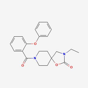 molecular formula C22H24N2O4 B5571523 3-乙基-8-(2-苯氧基苯甲酰)-1-氧杂-3,8-二氮杂螺[4.5]癸-2-酮 
