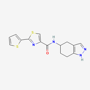 molecular formula C15H14N4OS2 B5571531 N-(4,5,6,7-tetrahydro-1H-indazol-5-yl)-2-(2-thienyl)-1,3-thiazole-4-carboxamide 