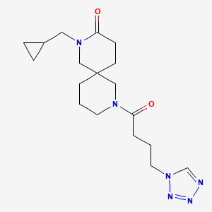 molecular formula C18H28N6O2 B5571555 2-(环丙基甲基)-8-[4-(1H-四唑-1-基)丁酰]-2,8-二氮杂螺[5.5]十一烷-3-酮 