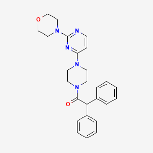 molecular formula C26H29N5O2 B5571565 4-{4-[4-(diphenylacetyl)-1-piperazinyl]-2-pyrimidinyl}morpholine 