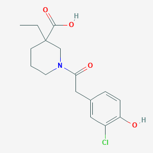 molecular formula C16H20ClNO4 B5571596 1-[(3-chloro-4-hydroxyphenyl)acetyl]-3-ethylpiperidine-3-carboxylic acid 
