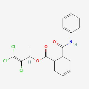 molecular formula C18H18Cl3NO3 B5571604 2,3,3-trichloro-1-methyl-2-propen-1-yl 6-(anilinocarbonyl)-3-cyclohexene-1-carboxylate 