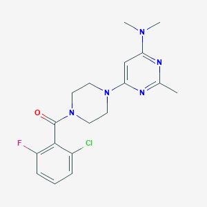 molecular formula C18H21ClFN5O B5571612 6-[4-(2-chloro-6-fluorobenzoyl)-1-piperazinyl]-N,N,2-trimethyl-4-pyrimidinamine 